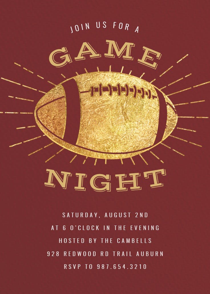 A sports classic - sports & games invitation
